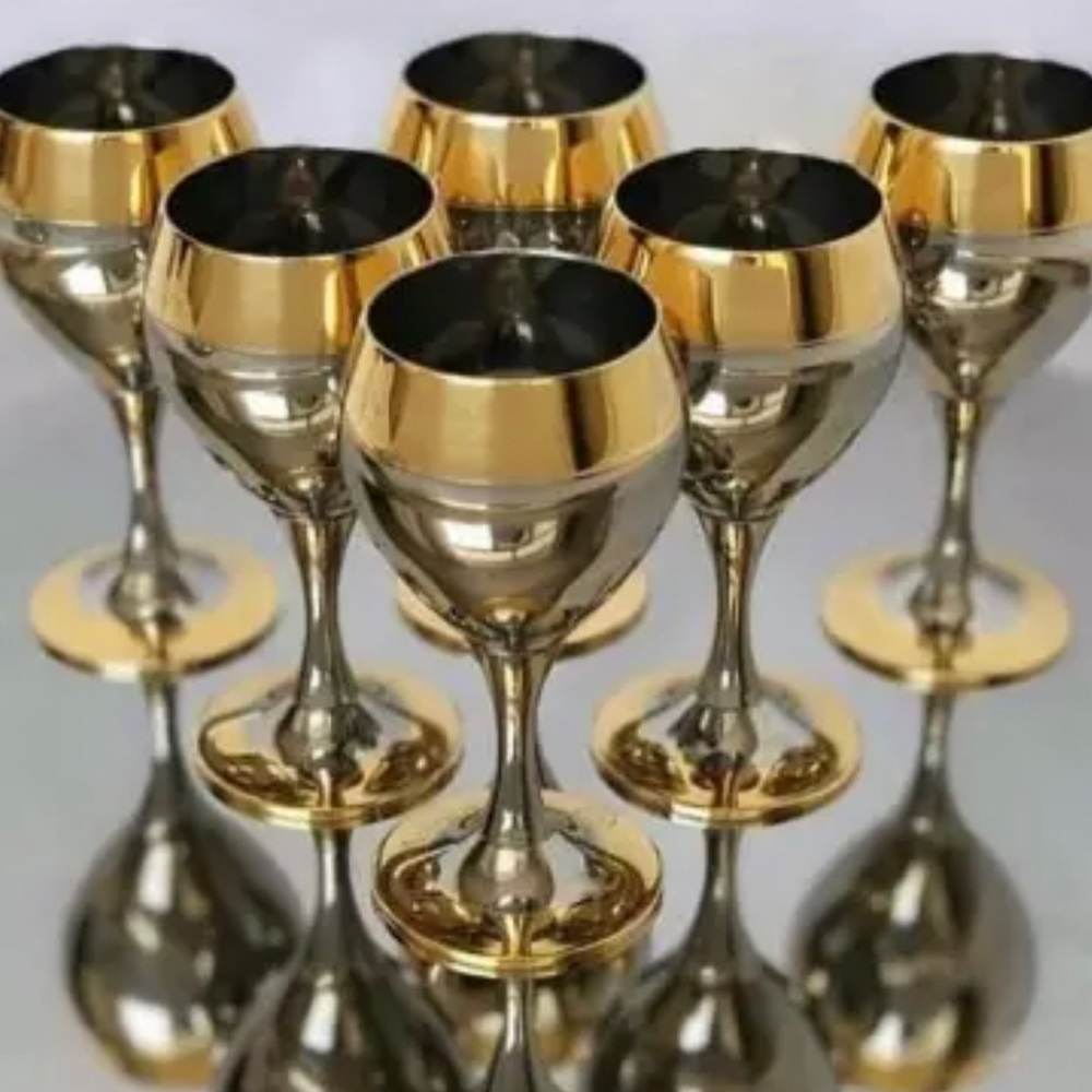NWT. AUTHENTIC ZEPTER MASTERPIECE DRINKING SET “PRINCE” 6 person. GOLD 0,2 m